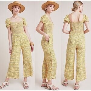 Anthropologie Faithfull the Brand Laszlo Smocked Jumpsuit